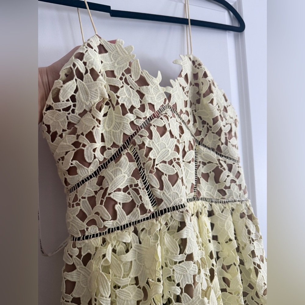 Self-Portrait Azaelea dress size 8 lace nude yellow - Picture 5 of 12